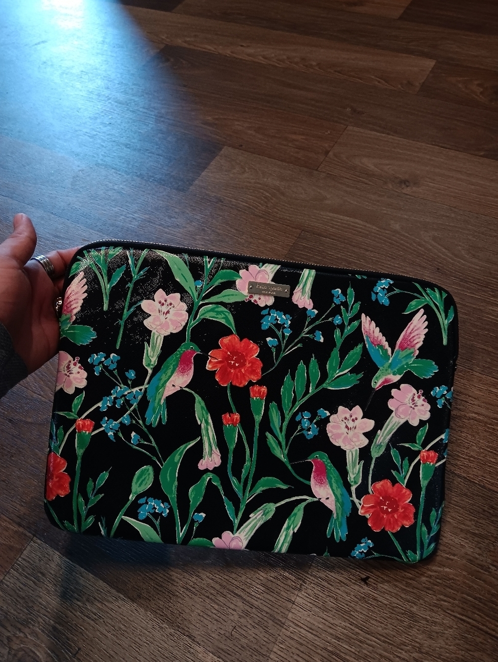 Kate Spade 13" Laptop Sleeve Zipper Case Bag Jardin Garden Floral Hummingbird EC